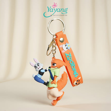 Yayang Gantungan Kunci Zootopia Nick Wilde Judy Hopps Keychain Karakter Lucu Aksesoris Tas Gantungan Kunci Anak