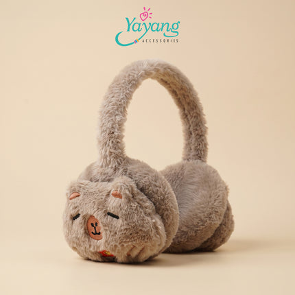 Yayang Earmuff Bulu Anak & Remaja Penutup Telinga Karakter Cute Bear & Capybara Soft Plush