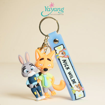 Yayang Gantungan Kunci Zootopia Nick Wilde Judy Hopps Keychain Karakter Lucu Aksesoris Tas Gantungan Kunci Anak