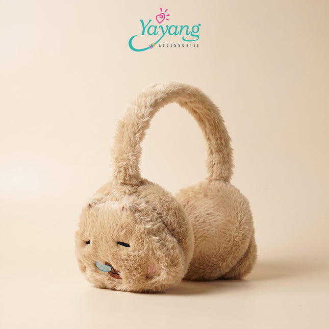 Yayang Earmuff Bulu Anak & Remaja Penutup Telinga Karakter Cute Bear & Capybara Soft Plush
