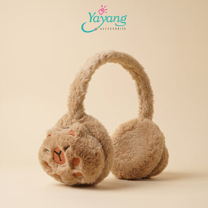 Yayang Earmuff Bulu Anak & Remaja Penutup Telinga Karakter Cute Bear & Capybara Soft Plush