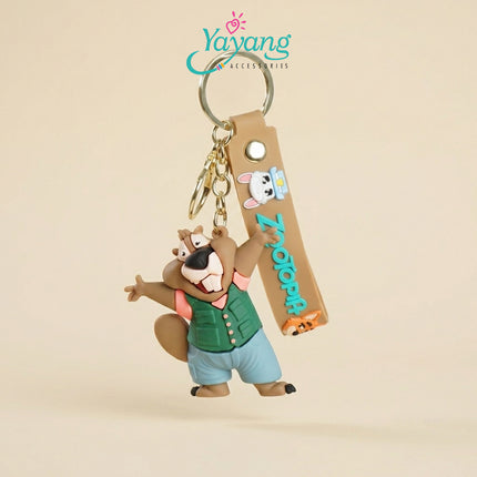 Yayang Gantungan Kunci Zootopia Nick Wilde Judy Hopps Keychain Karakter Lucu Aksesoris Tas Gantungan Kunci Anak