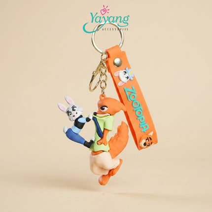 Yayang Gantungan Kunci Zootopia Nick Wilde Judy Hopps Keychain Karakter Lucu Aksesoris Tas Gantungan Kunci Anak