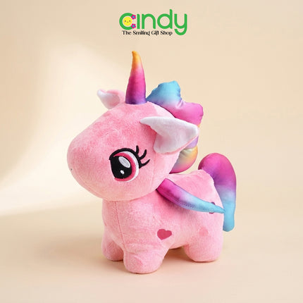 Cindy Boneka Standing Unicorn Rainbow Lucu - Boneka Kuda Poni Soft Plush Premium Hadiah Ulang Tahun