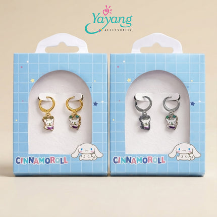 Yayang Anting Ring Anak & Remaja Charm Enamel Sanrio My Melody Cinnamoroll Huggie Earrings