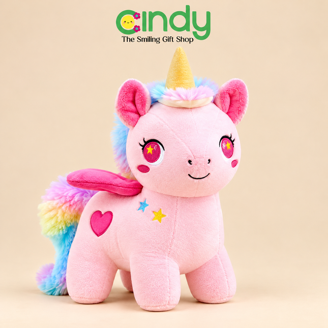 Cindy Boneka Stary Unicorn Pink Love Mainan Boneka Karakter Kuda Poni Tanduk Lucu