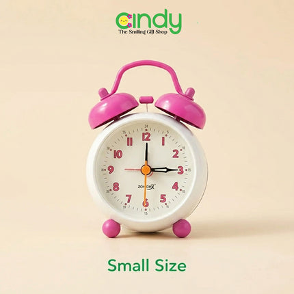 Cindy Jam Weker Bulat Mini - Alarm Clock Bulat Small - Jam Meja Dering Perlengkapan Rumah