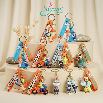 Yayang Gantungan Kunci Zootopia Nick Wilde Judy Hopps Keychain Karakter Lucu Aksesoris Tas Gantungan Kunci Anak