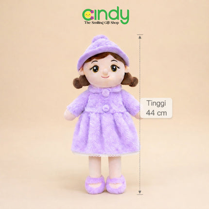 Cindy Boneka Plush Toys Anak Perempuan Topi dan Gaun Lembut Empuk Boneka Kado Ulang Tahun Anak - Boneka Pretty Girl Alexa