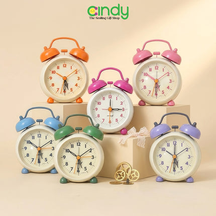 Cindy Jam Weker Bulat Mini - Alarm Clock Bulat Small - Jam Meja Dering Perlengkapan Rumah
