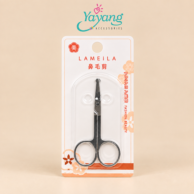 Yayang Gunting Bulu Hidung Stainless Steel Ujung Bulat Bahan Stainless Steel Nose Hair Scissors Alat Grooming Pria Wanita