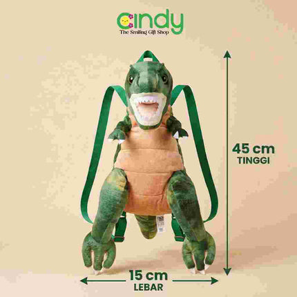 Cindy Tas Ransel Anak Dinosaurus T-Rex Plush Backpack Boneka Dino Lucu Tas Ransel Anak