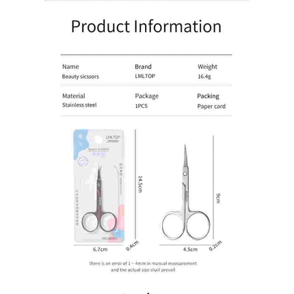 YAYANG Gunting Alis Ujung Lancip Stainless Steel - Alat Kecantikan Penghilang Bulu Rambut - NKC0106