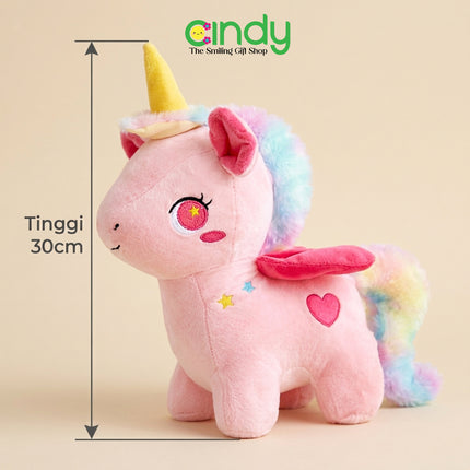 Cindy Boneka Stary Unicorn Pink Love Mainan Boneka Karakter Kuda Poni Tanduk Lucu