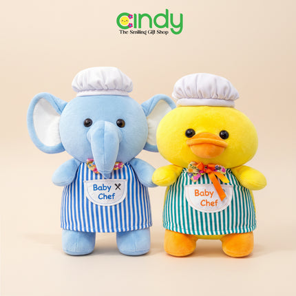 Cindy Boneka Baby Chef Gajah dan Bebek Boneka Plush Toys Anak Lucu Empuk Premium
