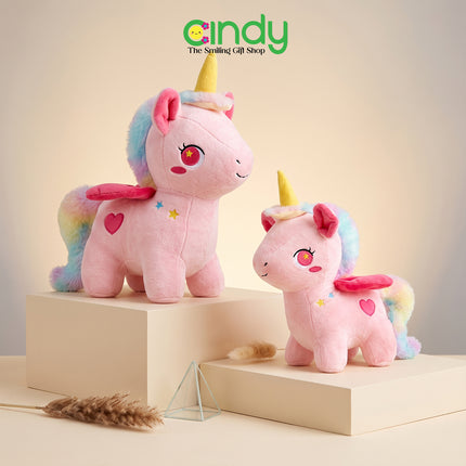 Cindy Boneka Stary Unicorn Pink Love Mainan Boneka Karakter Kuda Poni Tanduk Lucu