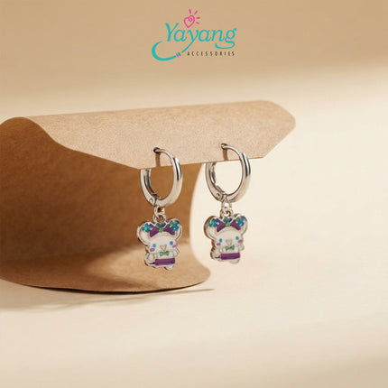 Yayang Anting Ring Anak & Remaja Charm Enamel Sanrio My Melody Cinnamoroll Huggie Earrings