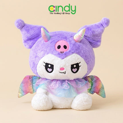 Cindy Boneka Sanrio Kuromi Tanduk Sayap Pelangi - Mainan Boneka Karakter Kuromi Lucu - CBK5428/5429