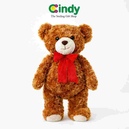 Cindy Teddy Bear Emely Plush Toy – Mainan Boneka Beruang Lembut Pita Merah untuk Hadiah Spesial