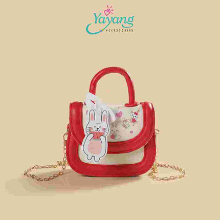 Yayang Tas Anak Perempuan Mini Motif Kelinci Cute Sling Bag Selempang Rantai Tas Tangan Anak Lucu