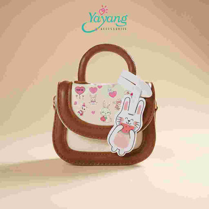 Yayang Tas Anak Perempuan Mini Motif Kelinci Cute Sling Bag Selempang Rantai Tas Tangan Anak Lucu