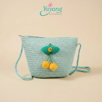 Yayang Tas Selempang Jerami Anak Perempuan Bunga Matahari Rajut Tas Anak Lucu Korean Style Tas Fashion Anak Sunflower Bag