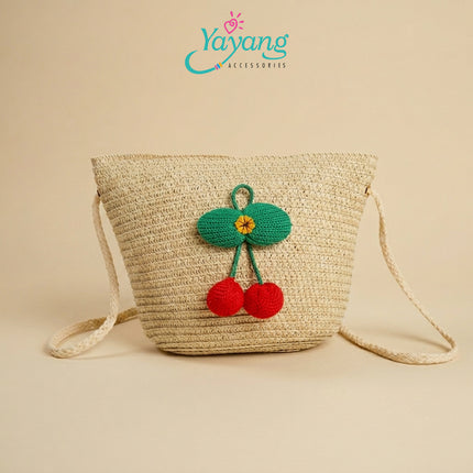 Yayang Tas Selempang Jerami Anak Perempuan Bunga Matahari Rajut Tas Anak Lucu Korean Style Tas Fashion Anak Sunflower Bag