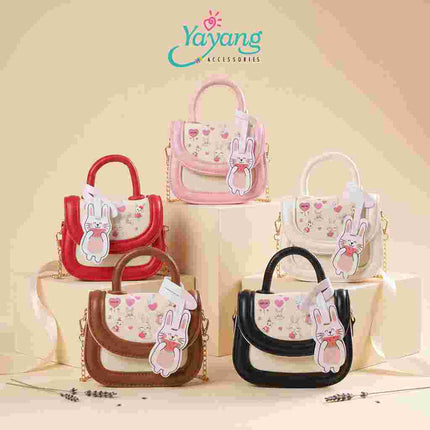 Yayang Tas Anak Perempuan Mini Motif Kelinci Cute Sling Bag Selempang Rantai Tas Tangan Anak Lucu