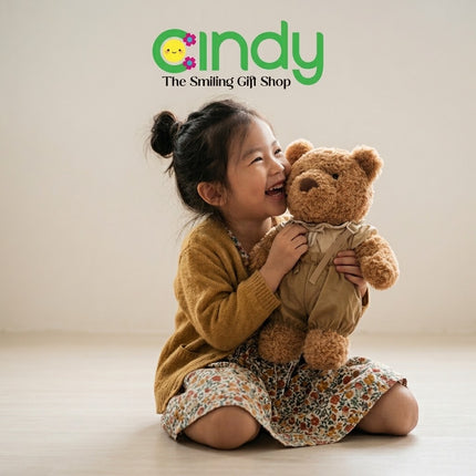 Cindy Boneka Beruang Overalls Teddy Bear Retro Style Soft Plushie Premium Halus - Hadiah Kado Unik Anak & Sahabat