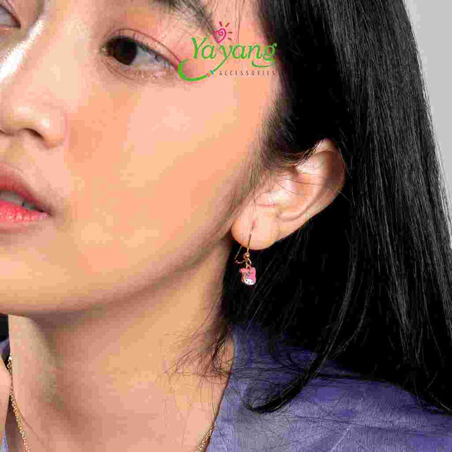 Yayang Giwang Anak Official License Sanrio - Anting Perhiasan Anak Lapis Emas - Gold Plated Titanium