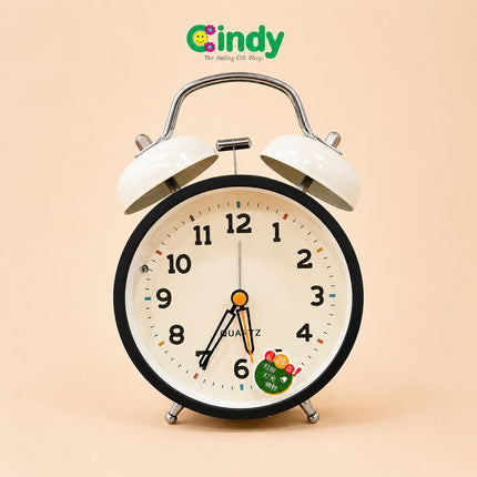 Cindy Jam Alarm Analog Meja Classic Vintage Bunyi Nyaring Quartz Minimalis Kamar Tidur