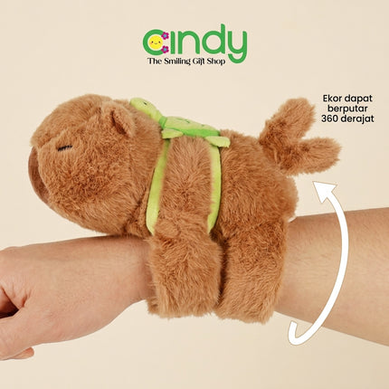 Cindy Gelang Boneka Tangan Snap Bracelet Karakter Capybara & Hewan Lucu Soft Plushie Series