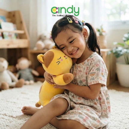 Cindy Boneka Bantal Guling Kucing Tidur Laying Cat Soft Plushie Empuk