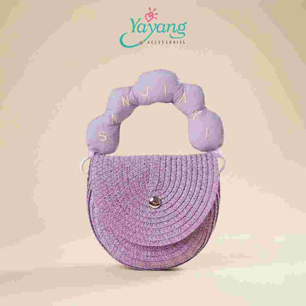 Yayang Tas Selempang Anak Sanjiayi Rajut Mini Cute Sling Bag Anak Perempuan Tas Rotan Fashion Lucu