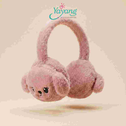 Yayang Earmuff Anak Karakter Anjing Puppy Plush Bulu Lembut Penutup Telinga Hangat Lucu Aksesoris Anak