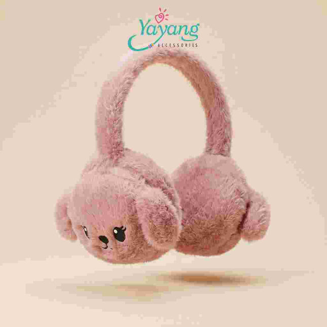 Yayang Earmuff Anak Karakter Anjing Puppy Plush Bulu Lembut Penutup Telinga Hangat Lucu Aksesoris Anak