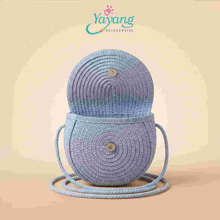 Yayang Tas Selempang Anak Sanjiayi Rajut Mini Cute Sling Bag Anak Perempuan Tas Rotan Fashion Lucu
