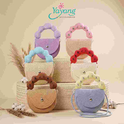 Yayang Tas Selempang Anak Sanjiayi Rajut Mini Cute Sling Bag Anak Perempuan Tas Rotan Fashion Lucu