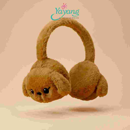Yayang Earmuff Anak Karakter Anjing Puppy Plush Bulu Lembut Penutup Telinga Hangat Lucu Aksesoris Anak