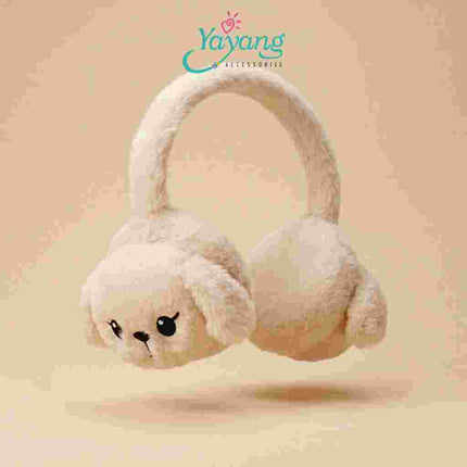 Yayang Earmuff Anak Karakter Anjing Puppy Plush Bulu Lembut Penutup Telinga Hangat Lucu Aksesoris Anak