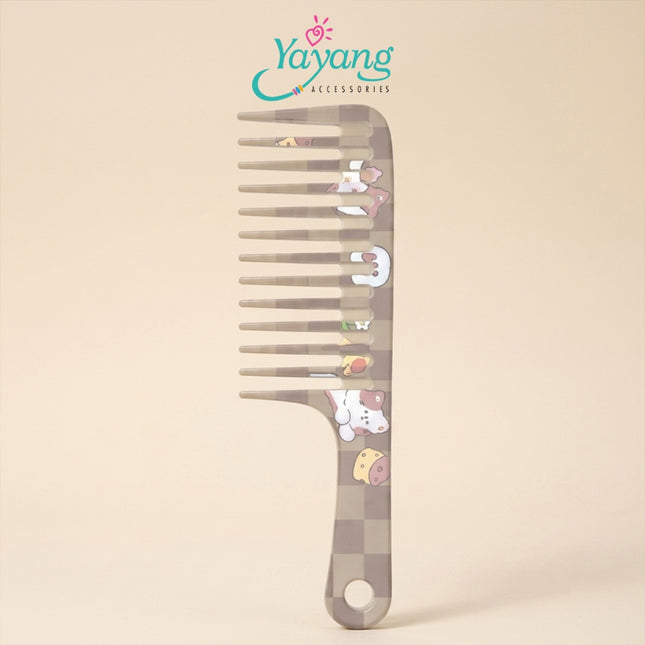 YAYANG Sisir Rambut Gagang Bergigi Jarang Wide Tooth Comb Motif Karakter