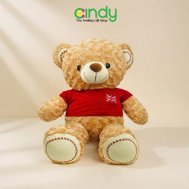 Cindy Boneka Teddy Bear Plush Toy Lucu Lembut – Boneka Beruang Kaos Merah untuk Kado & Anak