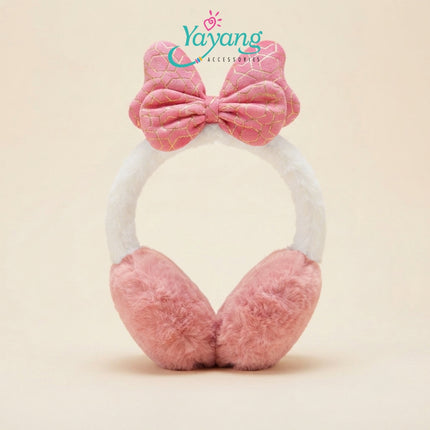 Yayang Earmuff Korea Pita Bulu Premium Pelindung Telinga Musim Dingin Wanita dan Anak