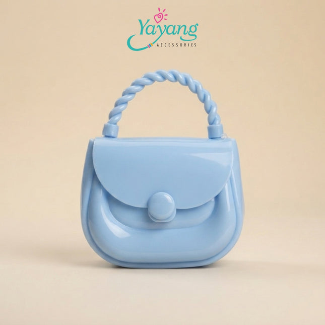 Yayang Tas Selempang Mini Jelly Silicon Premium Tali Rantai Gold