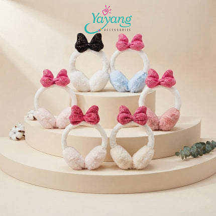 Yayang Earmuff Korea Pita Bulu Premium Pelindung Telinga Musim Dingin Wanita dan Anak