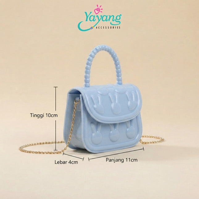 Yayang Tas Jelly Bunny Anak Tas Mini Selempang Anak Perempuan Tas Imut Fashion Anak Tas Crossbody Mini