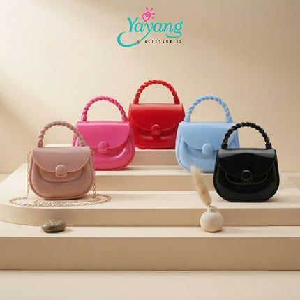 Yayang Tas Jelly Mini Anak Tas Selempang Jelly Anak Perempuan Tas Crossbody Mini Tas Pesta Anak