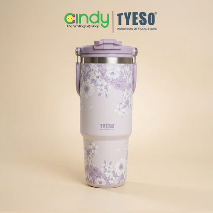 Tyeso Tumbler Flora Series Collection Insulated Soft Pink Stainless Steel Vacuum Cup BPA FREE TS01024