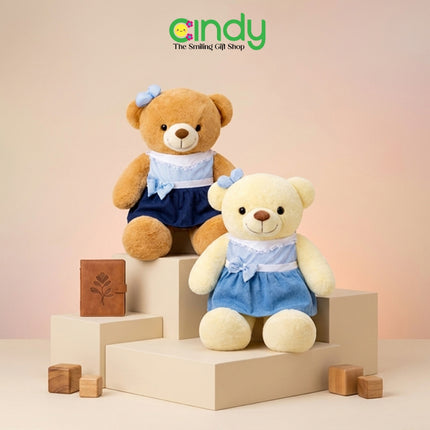 Cindy Boneka Teddy Bear Russel Beruang Dress Jumbo 90cm