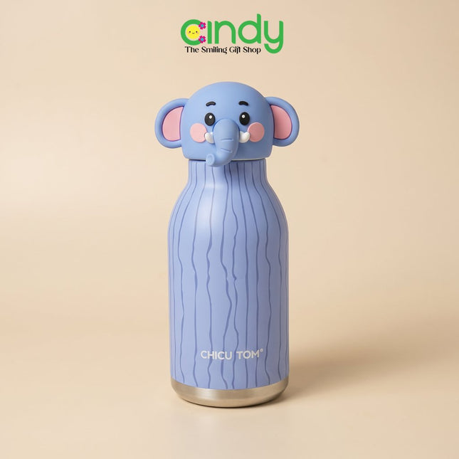 Cindy CHICU TOM Botol Minum Anak 480ml Stainless Steel Karakter Hewan Cute Tumbler Sedotan Portable